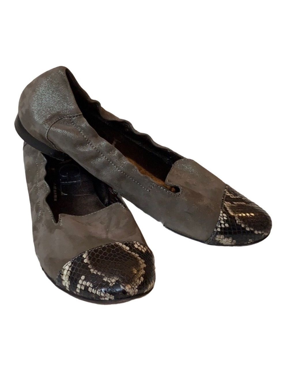 Attilio Giusti Leombruni ballet flats with animal print toe cap Size 38.5 = 8.5